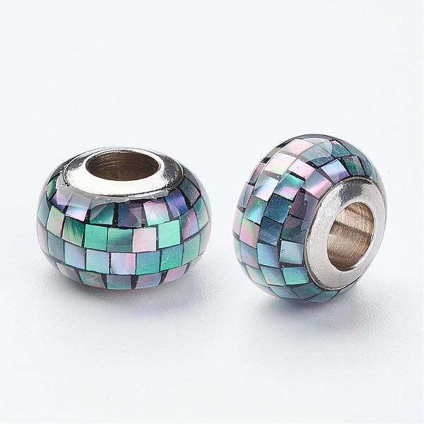 PandaHall 304 Stainless Steel Resin European Beads, with Shell and Enamel, Rondelle, Large Hole Beads, Royal Blue, 12x8mm, Hole: 5mm Resin...
PandaHall 304 Stainless Steel Resin European Beads, with Shell and Enamel, Rondelle, Large Hole Beads, Royal Blue, 12x8mm, Hole: 5mm Resin...