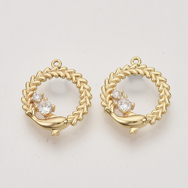 PandaHall Brass Cubic Zirconia Links connectors, Real 18K Gold Plated, Ring and Dolphin, Clear, Nickel Free, 19x16x4mm, Hole: 1mm...
PandaHall Brass Cubic Zirconia Links connectors, Real 18K Gold Plated, Ring and Dolphin, Clear, Nickel Free, 19x16x4mm, Hole: 1mm...