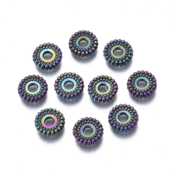 PandaHall Rack Plating Rainbow Color Alloy Beads, Cadmium Free & Nickel Free & Lead Free, Tyre, 8x2mm, Hole: 1.2~2mm Alloy Others
PandaHall Rack Plating Rainbow Color Alloy Beads, Cadmium Free & Nickel Free & Lead Free, Tyre, 8x2mm, Hole: 1.2~2mm Alloy Others