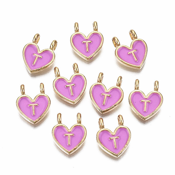 PandaHall Alloy Enamel Charms, Cadmium Free & Lead Free, Heart with Initial Letters, Light Gold, Orchid, Letter.T, 14.5x11.5x4.5mm, Hole..., Purple
PandaHall Alloy Enamel Charms, Cadmium Free & Lead Free, Heart with Initial Letters, Light Gold, Orchid, Letter.T, 14.5x11.5x4.5mm, Hole..., Purple