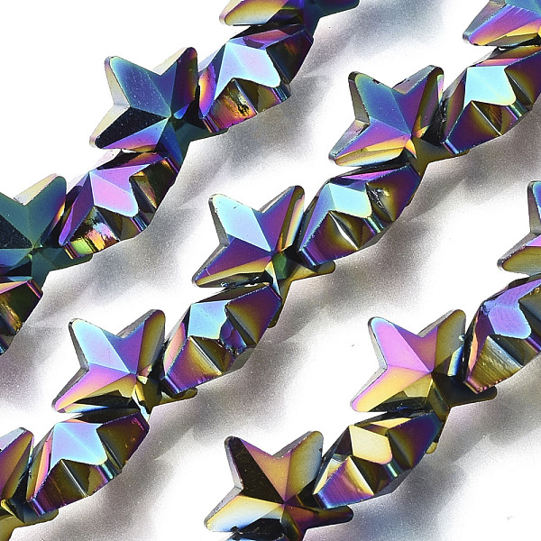 PandaHall Electroplate Glass Beads Strands, Star, Multi-color Plated, 9.5x10x5.5mm, Hole: 0.9mm, about 103pcs/strand, 25.20 inch(64cm) Glass...
PandaHall Electroplate Glass Beads Strands, Star, Multi-color Plated, 9.5x10x5.5mm, Hole: 0.9mm, about 103pcs/strand, 25.20 inch(64cm) Glass...