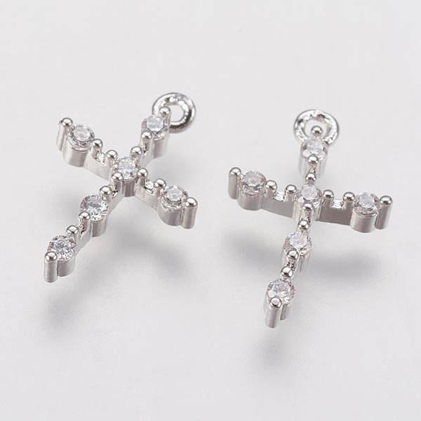 PandaHall Brass Micro Pave Cubic Zirconia Tiny Cross Charms, Platinum, 13.5x9x2.5mm, Hole: 1mm Brass+Cubic Zirconia Cross Clear
PandaHall Brass Micro Pave Cubic Zirconia Tiny Cross Charms, Platinum, 13.5x9x2.5mm, Hole: 1mm Brass+Cubic Zirconia Cross Clear