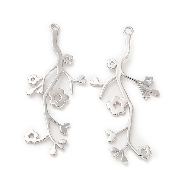 PandaHall Brass Pendants, Branch with Flower Charm, Real Platinum Plated, 38x18x1mm, Hole: 1.4mm Brass Branch
PandaHall Brass Pendants, Branch with Flower Charm, Real Platinum Plated, 38x18x1mm, Hole: 1.4mm Brass Branch