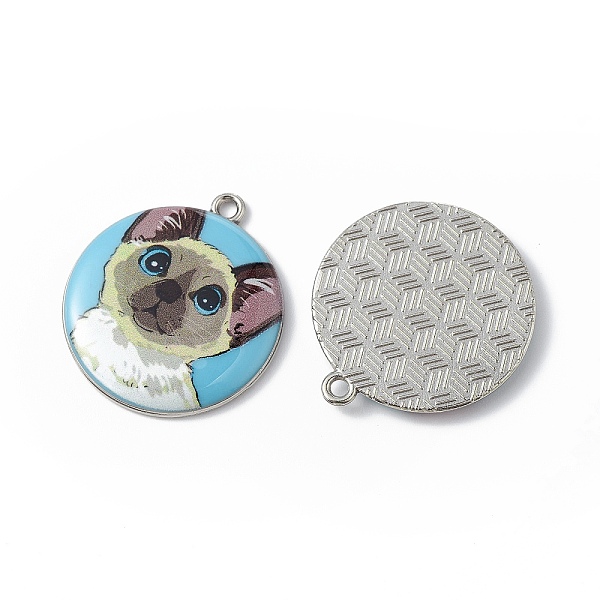 PandaHall Printed Alloy Pendants, Platinum, Flat Round with Cat Charm, Deep Sky Blue, 28x25x3mm, Hole: 1.8mm Alloy Flat Round
PandaHall Printed Alloy Pendants, Platinum, Flat Round with Cat Charm, Deep Sky Blue, 28x25x3mm, Hole: 1.8mm Alloy Flat Round