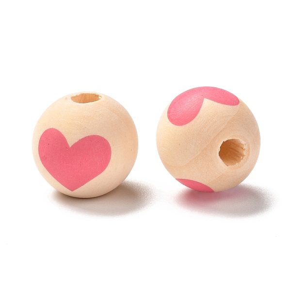 PandaHall Printed Wood European Beads, Large Hole Beads, Round with Heart Pattern, Hot Pink, 16x15mm, Hole: 4mm Wood Round
PandaHall Printed Wood European Beads, Large Hole Beads, Round with Heart Pattern, Hot Pink, 16x15mm, Hole: 4mm Wood Round