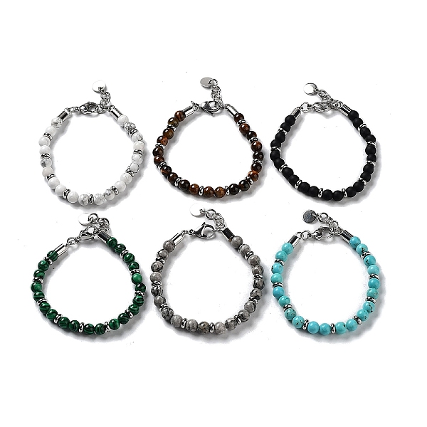 PandaHall Natural & Synthetic Mixed Gemstone Round Beaded Bracelets, with 201 Stainless Steel Lobster Claw Clasps for Women, 21.3cm Mixed...
PandaHall Natural & Synthetic Mixed Gemstone Round Beaded Bracelets, with 201 Stainless Steel Lobster Claw Clasps for Women, 21.3cm Mixed...