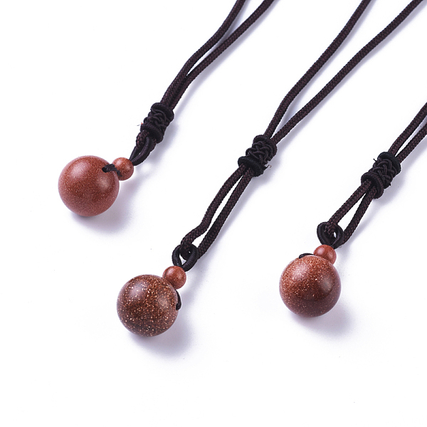 PandaHall Synthetic Goldstone Pendant Necklaces, with Nylon Cord, Round, 27.55 inch(70cm) Goldstone Brown
PandaHall Synthetic Goldstone Pendant Necklaces, with Nylon Cord, Round, 27.55 inch(70cm) Goldstone Brown