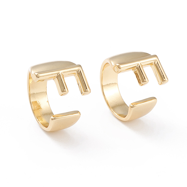 PandaHall Brass Cuff Rings, Open Rings, Long-Lasting Plated, Real 18K Gold Plated, Letter.F, Size 6, 17mm Brass Letter F
PandaHall Brass Cuff Rings, Open Rings, Long-Lasting Plated, Real 18K Gold Plated, Letter.F, Size 6, 17mm Brass Letter F