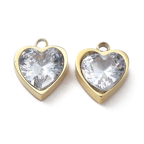 PandaHall Ion Plating(IP) 304 Stainless Steel Charm, with Glass, Heart Charm, Real 18K Gold Plated, 9x7.5x3.5mm, Hole: 1mm Stainless..., Clear
PandaHall Ion Plating(IP) 304 Stainless Steel Charm, with Glass, Heart Charm, Real 18K Gold Plated, 9x7.5x3.5mm, Hole: 1mm Stainless..., Clear