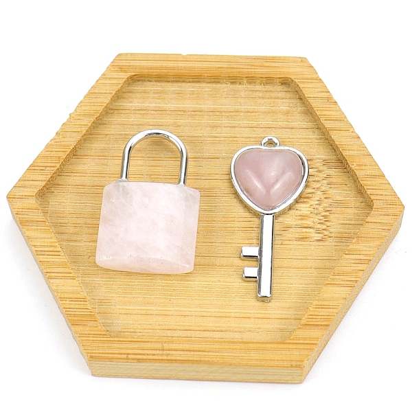 PandaHall Natural Rose Quartz Love Heart Key and Couple Lock Pendant Set, for Valentine's Day, Lock: 30x20mm, Key: 15x40mm Rose Quartz Mixed...
PandaHall Natural Rose Quartz Love Heart Key and Couple Lock Pendant Set, for Valentine's Day, Lock: 30x20mm, Key: 15x40mm Rose Quartz Mixed...
