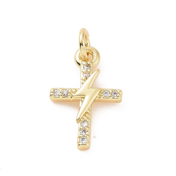 PandaHall Brass Micro Pave Cubic Zirconia Charms, with Jump Ring, Cross with Lightning Bolt Charm, Golden, 14.5x9.5x2mm, Hole: 2.8mm..., Clear
PandaHall Brass Micro Pave Cubic Zirconia Charms, with Jump Ring, Cross with Lightning Bolt Charm, Golden, 14.5x9.5x2mm, Hole: 2.8mm..., Clear