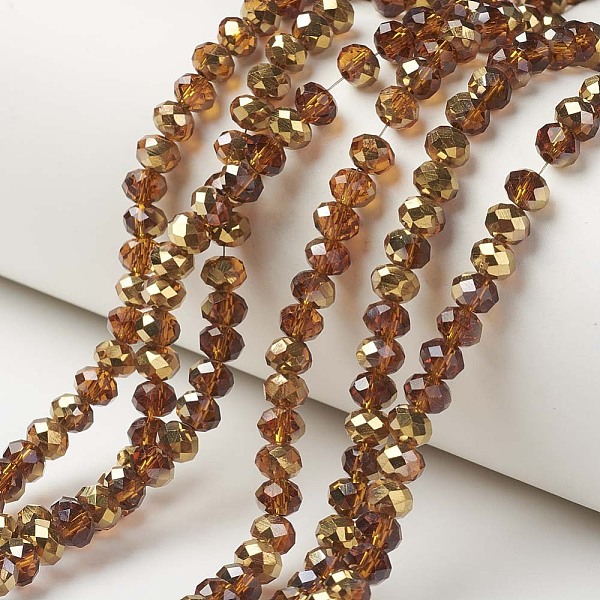 PandaHall Electroplate Transparent Glass Beads Strands, Half Golden Plated, Faceted, Rondelle, Chocolate, 4x3mm, Hole: 0.4mm, about..., Brown
PandaHall Electroplate Transparent Glass Beads Strands, Half Golden Plated, Faceted, Rondelle, Chocolate, 4x3mm, Hole: 0.4mm, about..., Brown