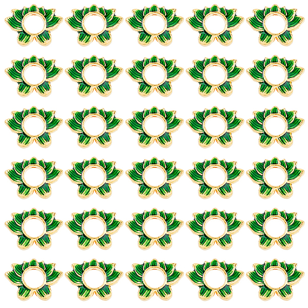 PandaHall DICOSMETIC 30Pcs Alloy Enamel Bead Frame, Lotus Flower, Green, Golden, 14x19x4mm, Hole: 1.6mm, Inner: 6mm Alloy Flower
PandaHall DICOSMETIC 30Pcs Alloy Enamel Bead Frame, Lotus Flower, Green, Golden, 14x19x4mm, Hole: 1.6mm, Inner: 6mm Alloy Flower