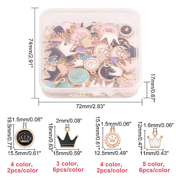 PandaHall CHGCRAFT 64Pcs 4 Style Crown Enamel Charms Enamel Diamond Mini Crown Pendants Gold Plated Aolly Enamel Crown Round Dangle Charms..., Multicolor
PandaHall CHGCRAFT 64Pcs 4 Style Crown Enamel Charms Enamel Diamond Mini Crown Pendants Gold Plated Aolly Enamel Crown Round Dangle Charms..., Multicolor