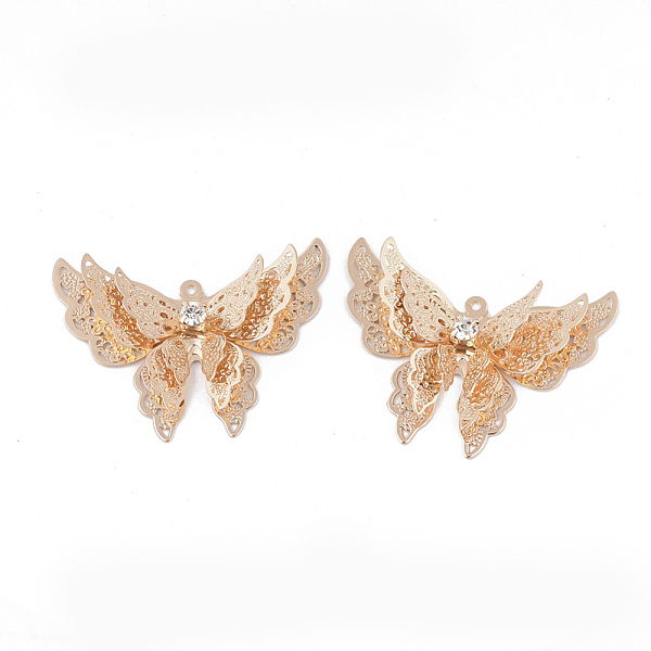 PandaHall Brass Pendants, with Crystal Rhinestone, Butterfly, Light Gold, 26x34.5x8.5mm, Hole: 1mm Brass+Rhinestone Butterfly
PandaHall Brass Pendants, with Crystal Rhinestone, Butterfly, Light Gold, 26x34.5x8.5mm, Hole: 1mm Brass+Rhinestone Butterfly
