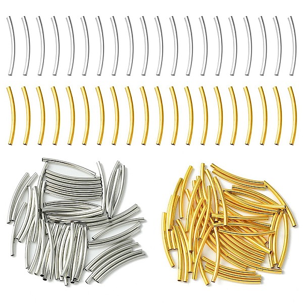 PandaHall 100Pcs 2 Colors Brass Tube Beads, Curved, Nickel Free, Platinum & Golden, 25x2mm, Hole: 1mm, 50pcs/color Brass Tube
PandaHall 100Pcs 2 Colors Brass Tube Beads, Curved, Nickel Free, Platinum & Golden, 25x2mm, Hole: 1mm, 50pcs/color Brass Tube