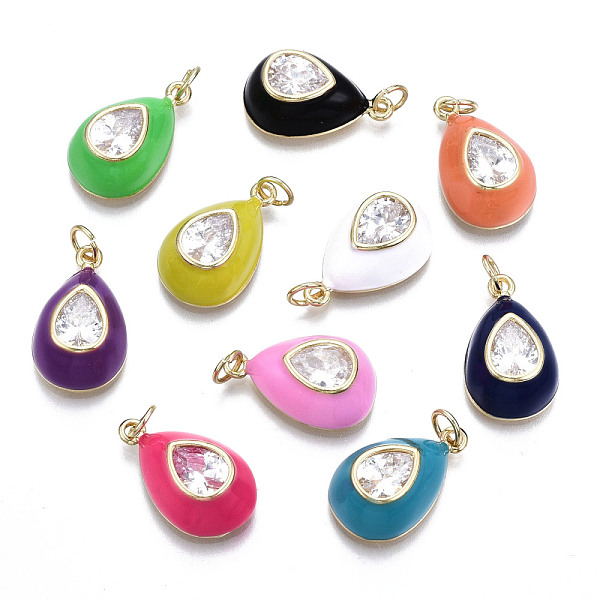 PandaHall Brass Clear Cubic Zirconia Pendants, with Enamel and Jump Rings, Cadmium Free & Nickel Free & Lead Free, Real 16K Gold Plated..., Multicolor
PandaHall Brass Clear Cubic Zirconia Pendants, with Enamel and Jump Rings, Cadmium Free & Nickel Free & Lead Free, Real 16K Gold Plated..., Multicolor