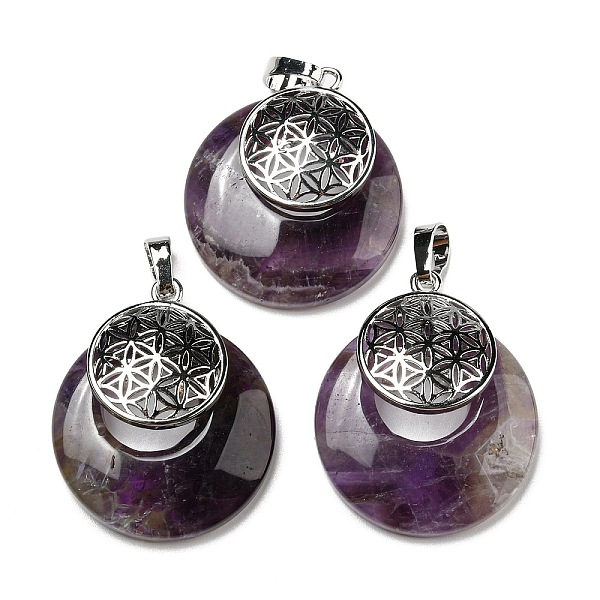 PandaHall Natural Amethyst Pendants, Spiritual Charms, with Platinum Tone Brass Findings, Flat Round with Flower of Life/Sacred Geometry...
PandaHall Natural Amethyst Pendants, Spiritual Charms, with Platinum Tone Brass Findings, Flat Round with Flower of Life/Sacred Geometry...