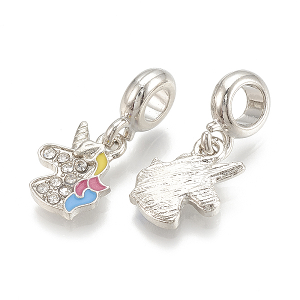 PandaHall Alloy European Dangle Charms, with Rhinestone and Enamel, Large Hole Pendants, Unicorn, Platinum, Crystal, 24.5mm, Hole: 4.5mm..., Clear
PandaHall Alloy European Dangle Charms, with Rhinestone and Enamel, Large Hole Pendants, Unicorn, Platinum, Crystal, 24.5mm, Hole: 4.5mm..., Clear
