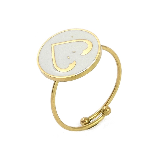 PandaHall Flat Round with Heart 304 Stainless Steel Enamel Ring, 316 Surgical Stainless Steel Open Cuff Ring for Women, Real 18K Gold Plated..., White
PandaHall Flat Round with Heart 304 Stainless Steel Enamel Ring, 316 Surgical Stainless Steel Open Cuff Ring for Women, Real 18K Gold Plated..., White