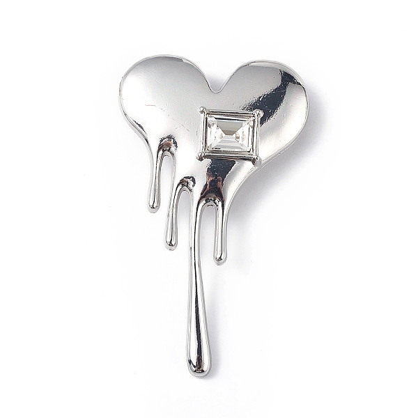 PandaHall Cubic Zirconia Melting Heart Brooch Pin, Alloy Badge for Backpack Clothes, Platinum, 58x34x12mm Alloy+Cubic Zirconia Clear
PandaHall Cubic Zirconia Melting Heart Brooch Pin, Alloy Badge for Backpack Clothes, Platinum, 58x34x12mm Alloy+Cubic Zirconia Clear