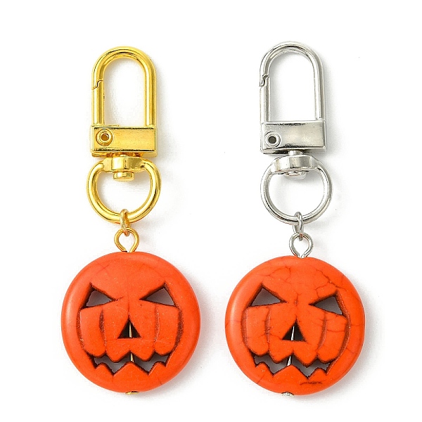 PandaHall 2Pcs 2 Colors Halloween Synthetic Turquoise Pumpkin Pendant Decorations, Alloy Swivel Clasps Charms for Bag Ornaments, Mixed Color...
PandaHall 2Pcs 2 Colors Halloween Synthetic Turquoise Pumpkin Pendant Decorations, Alloy Swivel Clasps Charms for Bag Ornaments, Mixed Color...
