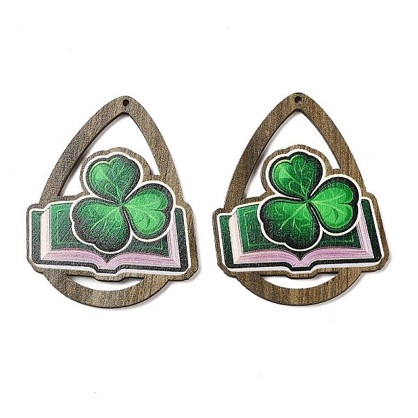 PandaHall Saint Patrick's Day Single Face Printed Wood Big Pendants, Teardrop Charms with Book & Clover, Green, 54x44x2.5mm, Hole: 1.5mm...
PandaHall Saint Patrick's Day Single Face Printed Wood Big Pendants, Teardrop Charms with Book & Clover, Green, 54x44x2.5mm, Hole: 1.5mm...