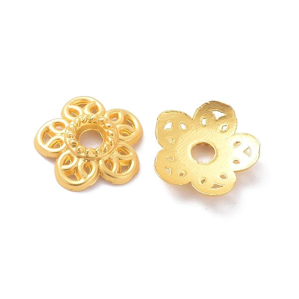 PandaHall Rack Plating 5-Petal Alloy Bead Cap, Cadmium Free & Lead Free & Nickle Free, Flower, Matte Gold Color, 11.5x2.5mm, Hole: 2.5mm...
PandaHall Rack Plating 5-Petal Alloy Bead Cap, Cadmium Free & Lead Free & Nickle Free, Flower, Matte Gold Color, 11.5x2.5mm, Hole: 2.5mm...