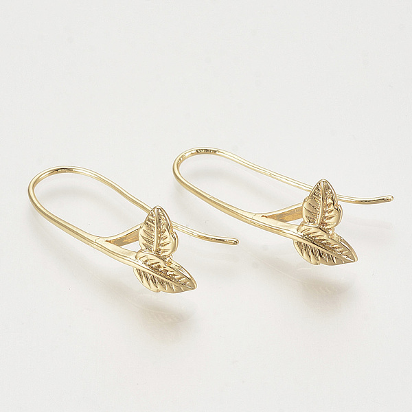 PandaHall Brass Earring Hooks, Leaf, Nickel Free, Real 18K Gold Plated, 30x12mm, Pin: 1mm Brass
PandaHall Brass Earring Hooks, Leaf, Nickel Free, Real 18K Gold Plated, 30x12mm, Pin: 1mm Brass