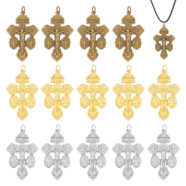 PandaHall 15PCS 3Colors Alloy Big Pendants, Cross with Jesus Pattern Charm, Mixed Color, 55x34.5x5mm, Hole: 5.6mm Alloy Cross
PandaHall 15PCS 3Colors Alloy Big Pendants, Cross with Jesus Pattern Charm, Mixed Color, 55x34.5x5mm, Hole: 5.6mm Alloy Cross