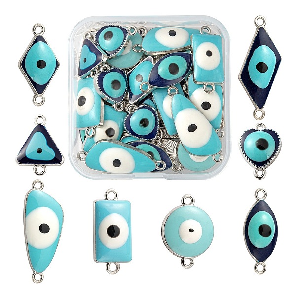 PandaHall 32Pcs 8 Style Platinum Alloy Enamel Links Connectors, Heart & Triangle & Rhombus & Quadrangle & Rectangle & Flat Round with Evil...
PandaHall 32Pcs 8 Style Platinum Alloy Enamel Links Connectors, Heart & Triangle & Rhombus & Quadrangle & Rectangle & Flat Round with Evil...