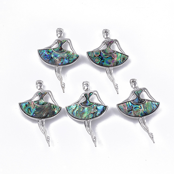 PandaHall Abalone Shell/Paua Shell Brooches/Pendants, with Resin Bottom and Alloy Findings, Dancer, Platinum, Dark Slate Gray, 79x44x9.5mm...
PandaHall Abalone Shell/Paua Shell Brooches/Pendants, with Resin Bottom and Alloy Findings, Dancer, Platinum, Dark Slate Gray, 79x44x9.5mm...