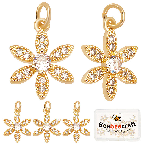 PandaHall Beebeecraft 1 Box 10Pcs Cubic Zirconia Flower Charms 18K Gold Plated Brass 6 Petal Floral Dangle Pendants with Jump Ring for..., Clear
PandaHall Beebeecraft 1 Box 10Pcs Cubic Zirconia Flower Charms 18K Gold Plated Brass 6 Petal Floral Dangle Pendants with Jump Ring for..., Clear