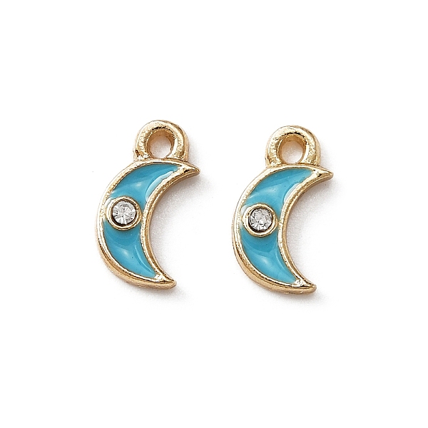 PandaHall Zinc Alloy Enamel Charms, with Rhinestone, Light Gold, Moon, Turquoise, 11x6.5x2mm, Hole: 1.2mm Alloy Rhinestone+Enamel Moon Green
PandaHall Zinc Alloy Enamel Charms, with Rhinestone, Light Gold, Moon, Turquoise, 11x6.5x2mm, Hole: 1.2mm Alloy Rhinestone+Enamel Moon Green