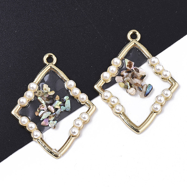 PandaHall Epoxy Resin Pendants, with Shell and Light Gold Plated Alloy Open Back Bezel, Rhombus, Clear, 34.5x26.5x3.5mm, Hole: 1.8mm...
PandaHall Epoxy Resin Pendants, with Shell and Light Gold Plated Alloy Open Back Bezel, Rhombus, Clear, 34.5x26.5x3.5mm, Hole: 1.8mm...