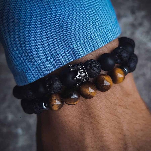 PandaHall Fashion Retro Black Matte Bracelet Set with Zircon Crown, Diamond Ball, Dice, Lion Head Bracelet Natural Gemstone Round Black
PandaHall Fashion Retro Black Matte Bracelet Set with Zircon Crown, Diamond Ball, Dice, Lion Head Bracelet Natural Gemstone Round Black