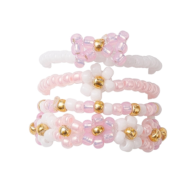 PandaHall 4Pcs 4 Style Glass Seed Beaded Stretch Finger Rings, Flower & Bowknot Stackable Rings, Pink, Inner Diameter: 19mm Glass Pink
PandaHall 4Pcs 4 Style Glass Seed Beaded Stretch Finger Rings, Flower & Bowknot Stackable Rings, Pink, Inner Diameter: 19mm Glass Pink