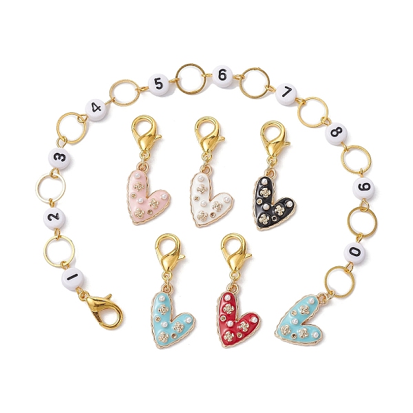 PandaHall 6Pcs Heart & Rose Alloy Enamel Knitting Row Counter Chains & Locking Stitch Markers Kits, Mixed Color, 3.7~25.5cm Alloy+Enamel..., Multicolor
PandaHall 6Pcs Heart & Rose Alloy Enamel Knitting Row Counter Chains & Locking Stitch Markers Kits, Mixed Color, 3.7~25.5cm Alloy+Enamel..., Multicolor