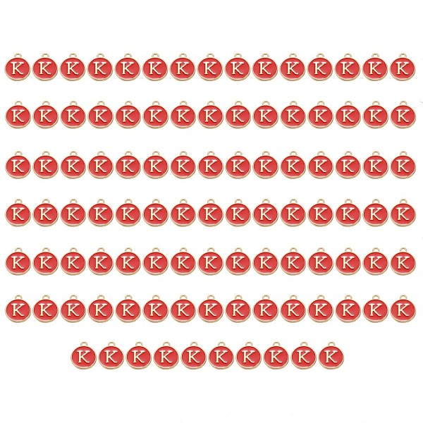 PandaHall Golden Plated Enamel Alloy Charms, Enamelled Sequins, Flat Round, Red, Letter K, 14x12x2mm, Hole: 1.5mm, 100pcs/Box Alloy+Enamel...
PandaHall Golden Plated Enamel Alloy Charms, Enamelled Sequins, Flat Round, Red, Letter K, 14x12x2mm, Hole: 1.5mm, 100pcs/Box Alloy+Enamel...