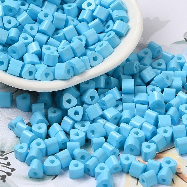 PandaHall Baking Painted Glass Bead, Ceylon, Triangle Hole, Trangle, Sky Blue, 5x5x4mm, Hole: 1.3mm, 3150pcs/pound Glass Triangle
PandaHall Baking Painted Glass Bead, Ceylon, Triangle Hole, Trangle, Sky Blue, 5x5x4mm, Hole: 1.3mm, 3150pcs/pound Glass Triangle