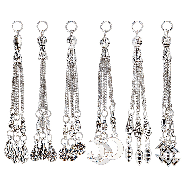 PandaHall CHGCRAFT 12Pcs 6 Styles Tibetan Metal Tassel Bag Pendant Tassel Bag Key Chain Tassel Charm Feather Teardrop Moon and Star Layered...
PandaHall CHGCRAFT 12Pcs 6 Styles Tibetan Metal Tassel Bag Pendant Tassel Bag Key Chain Tassel Charm Feather Teardrop Moon and Star Layered...