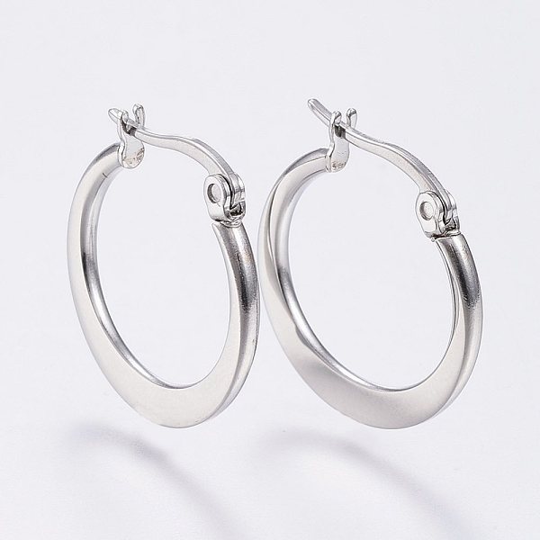 PandaHall 304 Stainless Steel Hoop Earrings, Hypoallergenic Earrings, Flat Ring Shape, Stainless Steel Color, 19~21x2mm, Pin: 0.7x1mm 304...
PandaHall 304 Stainless Steel Hoop Earrings, Hypoallergenic Earrings, Flat Ring Shape, Stainless Steel Color, 19~21x2mm, Pin: 0.7x1mm 304...