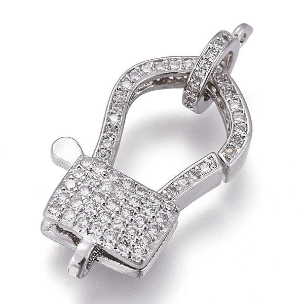 PandaHall Brass Micro Pave Cubic Zirconia Lobster Claw Clasps, with Bail Beads/Tube Bails, Long-Lasting Plated, Rectangle, Clear, Real...
PandaHall Brass Micro Pave Cubic Zirconia Lobster Claw Clasps, with Bail Beads/Tube Bails, Long-Lasting Plated, Rectangle, Clear, Real...