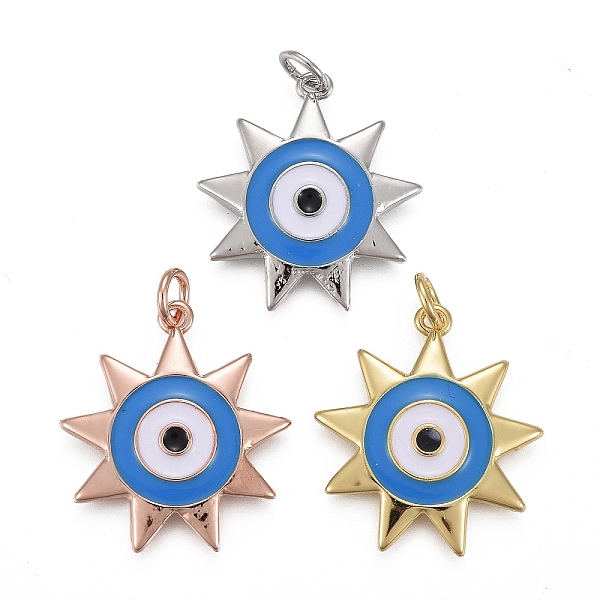 PandaHall Brass Enamel Pendants, with Jump Rings, Long-Lasting Plated, Star with Sky Blue Evil Eye, Mixed Color, 22x20x3mm, Hole: 3mm...
PandaHall Brass Enamel Pendants, with Jump Rings, Long-Lasting Plated, Star with Sky Blue Evil Eye, Mixed Color, 22x20x3mm, Hole: 3mm...