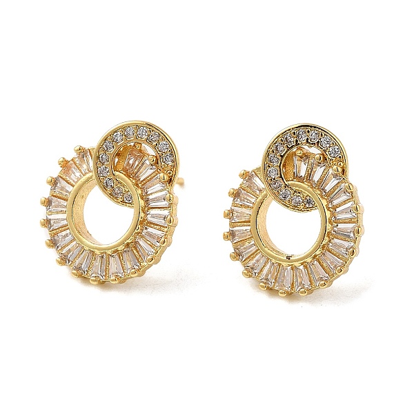 PandaHall Rack Plating Real 18K Gold Plated Brass Donut Dangle Stud Earrings, with Cubic Zirconia, Long-Lasting Plated, Lead Free & Cadmium..., Clear
PandaHall Rack Plating Real 18K Gold Plated Brass Donut Dangle Stud Earrings, with Cubic Zirconia, Long-Lasting Plated, Lead Free & Cadmium..., Clear