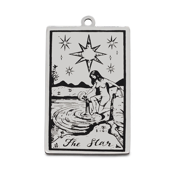 PandaHall 201 Stainless Steel Pendants, Laser Engraved Pattern, Tarot Card Pendants, The Star XVII, 40x24x1mm, Hole: 2mm 201 Stainless Steel...
PandaHall 201 Stainless Steel Pendants, Laser Engraved Pattern, Tarot Card Pendants, The Star XVII, 40x24x1mm, Hole: 2mm 201 Stainless Steel...