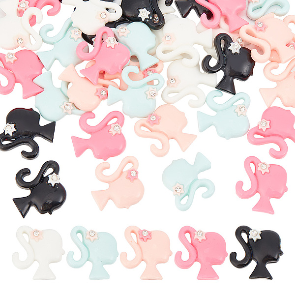 PandaHall HOBBIESAY 40Pcs 5 Colors Opaque Resin Cabochons, with Crystal Rhinestone, Ponytail Girl, Mixed Color, 22x21x5mm, 8pcs/color Resin..., Multicolor
PandaHall HOBBIESAY 40Pcs 5 Colors Opaque Resin Cabochons, with Crystal Rhinestone, Ponytail Girl, Mixed Color, 22x21x5mm, 8pcs/color Resin..., Multicolor