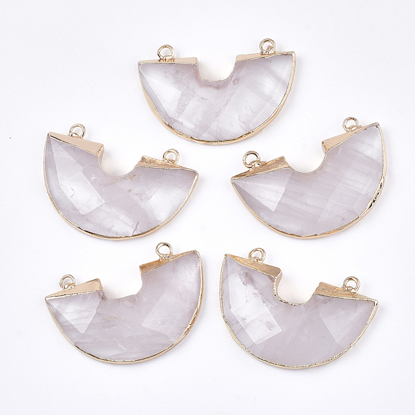 PandaHall Electroplate Natural Quartz Crystal Semi Circle Pendants, Rock Crystal, with Iron Findings, Faceted, Half Round, Golden...
PandaHall Electroplate Natural Quartz Crystal Semi Circle Pendants, Rock Crystal, with Iron Findings, Faceted, Half Round, Golden...