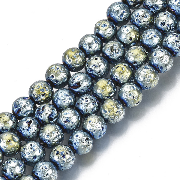 PandaHall Electroplated Natural Lava Rock Beads Strands, Round, Bumpy, Light Steel Blue, 6.5mm, Hole: 1mm, about 60pcs/Strand, 14.96 inch...
PandaHall Electroplated Natural Lava Rock Beads Strands, Round, Bumpy, Light Steel Blue, 6.5mm, Hole: 1mm, about 60pcs/Strand, 14.96 inch...
