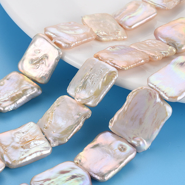 PandaHall Natural Keshi Pearl Beads Strands, Cultured Freshwater Pearl, Rectangle, Linen, 17~24x16~21x3~8mm, Hole: 0.6mm, about..., Brown
PandaHall Natural Keshi Pearl Beads Strands, Cultured Freshwater Pearl, Rectangle, Linen, 17~24x16~21x3~8mm, Hole: 0.6mm, about..., Brown